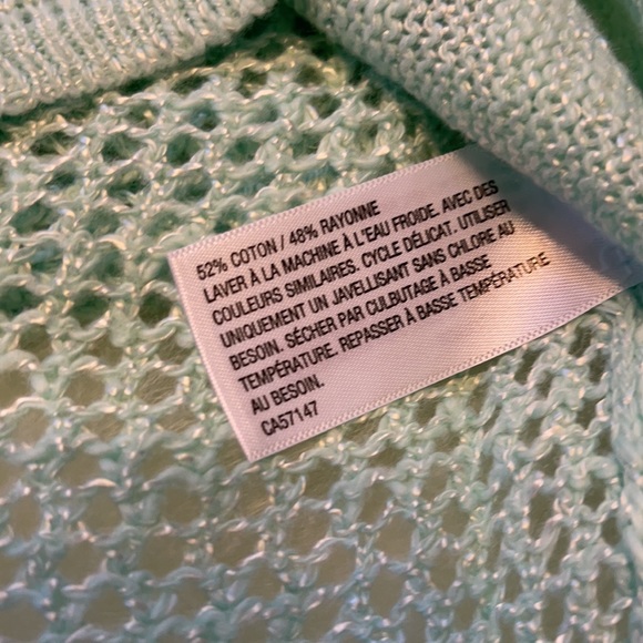 NWOT Xhilaration Light Aqua Blue Crochet-back Knit Sleeveless Top XS - Picture 8 of 8